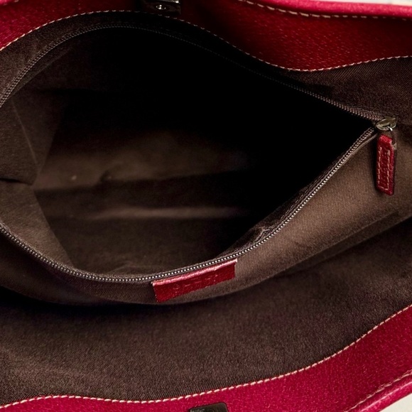 Gucci vintage Red and Brown Monogram Tote Bag - Picture 8 of 10